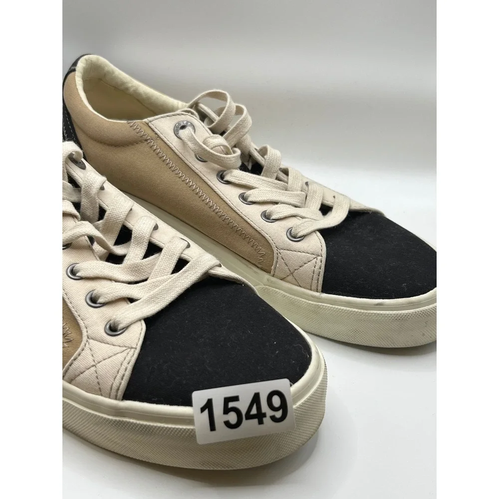 Taos Womens Plim Soul Tan Black 10 Canvas Colorblock Comfort Sneaker